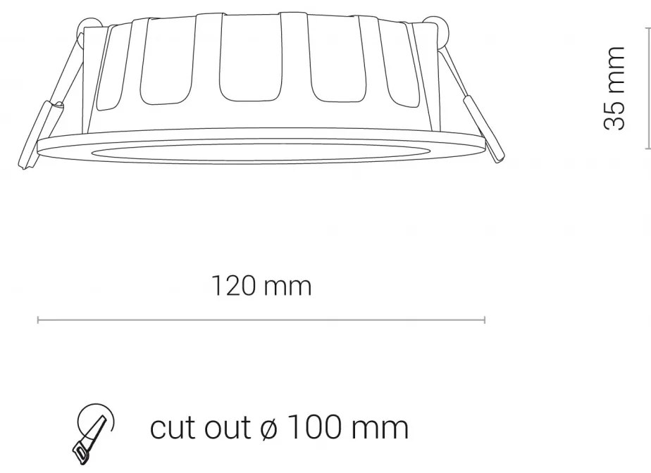 NOWODVORSKI LED podhľadové stropné svetlo do kúpeľne CL KOS, 8W, denná biela, 12,5 cm, okrúhle, biele