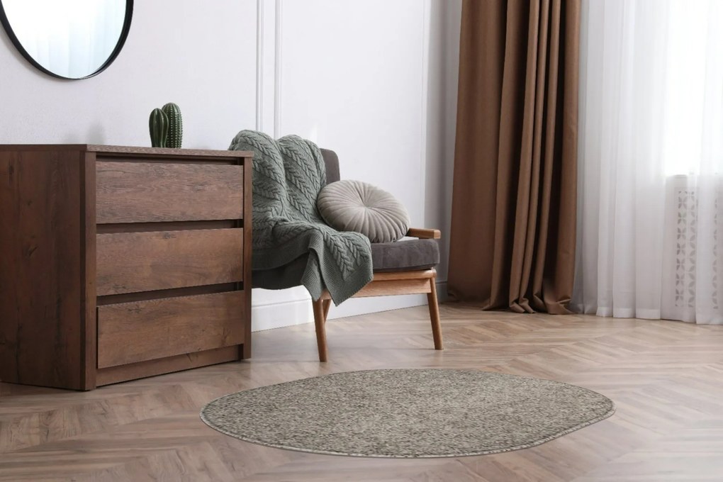 Vopi, AKCIA: 80x150 cm Kusový koberec Eton šedý ovál, šedá, chodba / predsieň