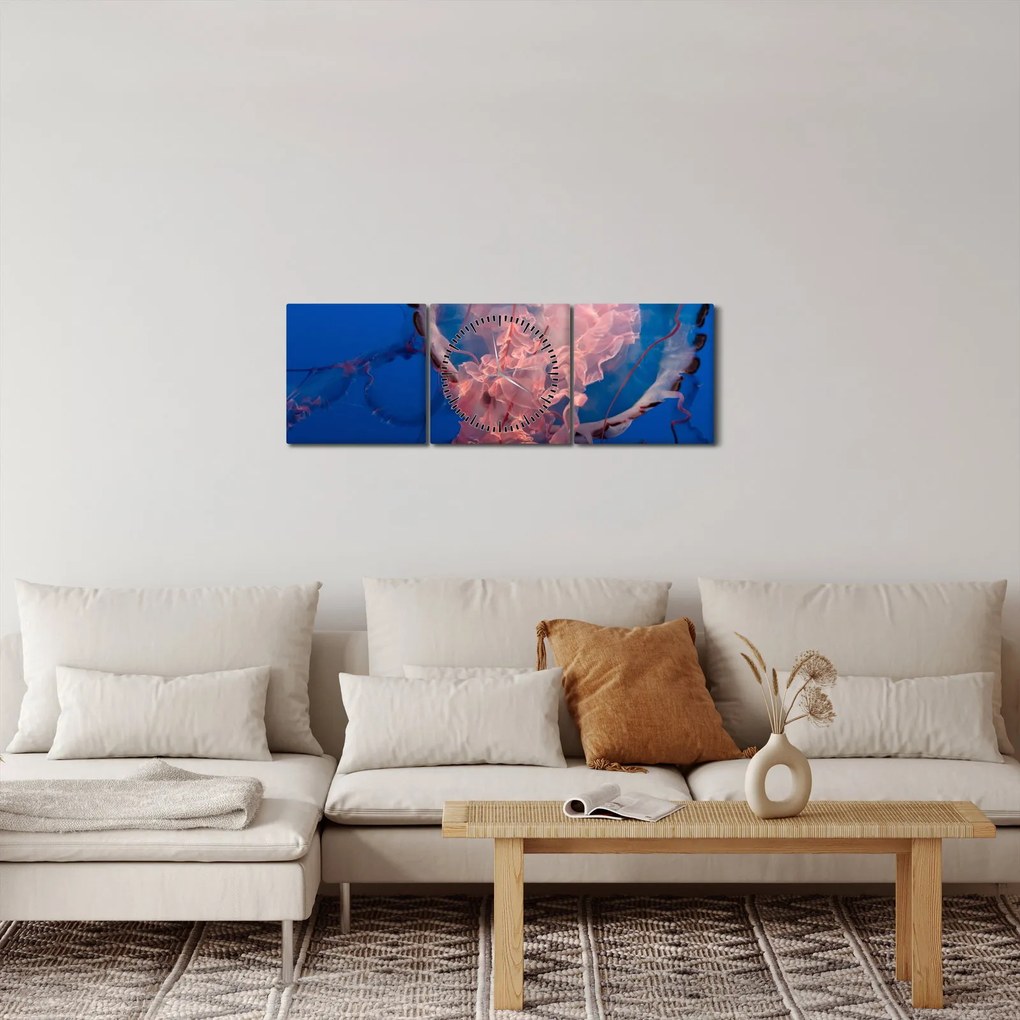 Obraz medúzy (s hodinami) (90x30 cm)
