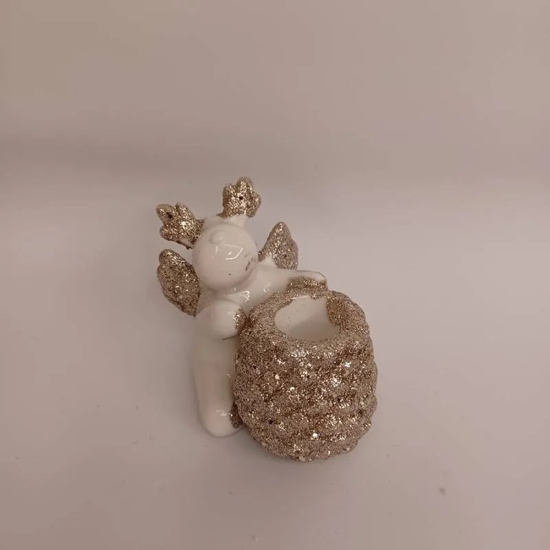 DECOLED Keramický svietnik, 9,5 x 9 x 8 cm