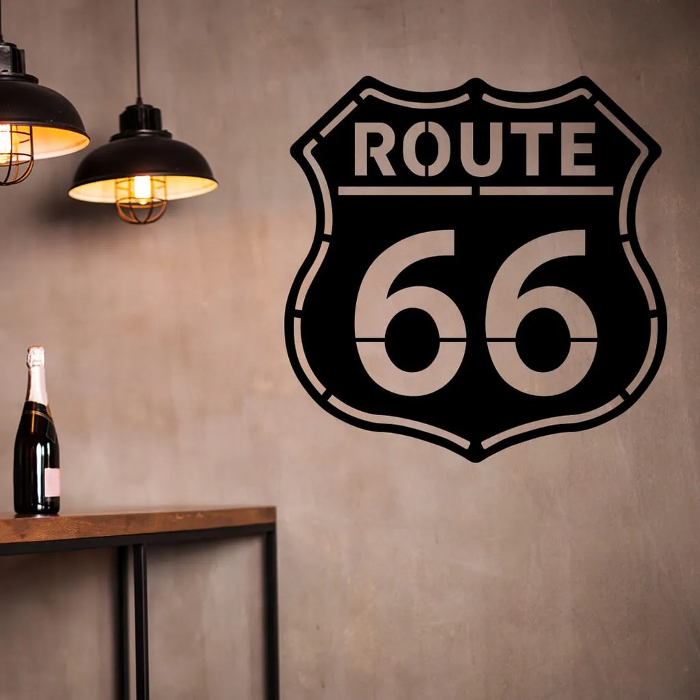 Veselá Stena Samolepka Route 66 Farba: modrá, Veľkosť: 60 x 60 cm
