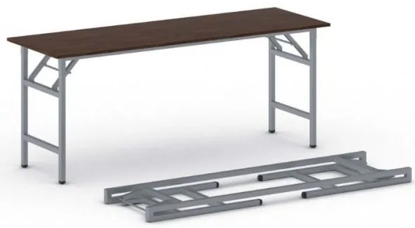 Konferenčný stôl FAST READY so striebornosivou podnožou 1700 x 500 x 750 mm, orech
