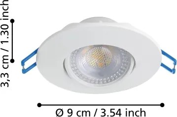 Eglo 300187 - Sada 10× LED zapustených svietidiel GEDREZ LED/4,9W/230V pr. 9 cm biela