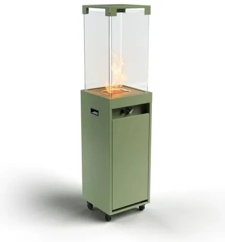 Planika Faro GAS - Vonkajší plynový krb 142x36 cm 8kW zelená + ochranný kryt