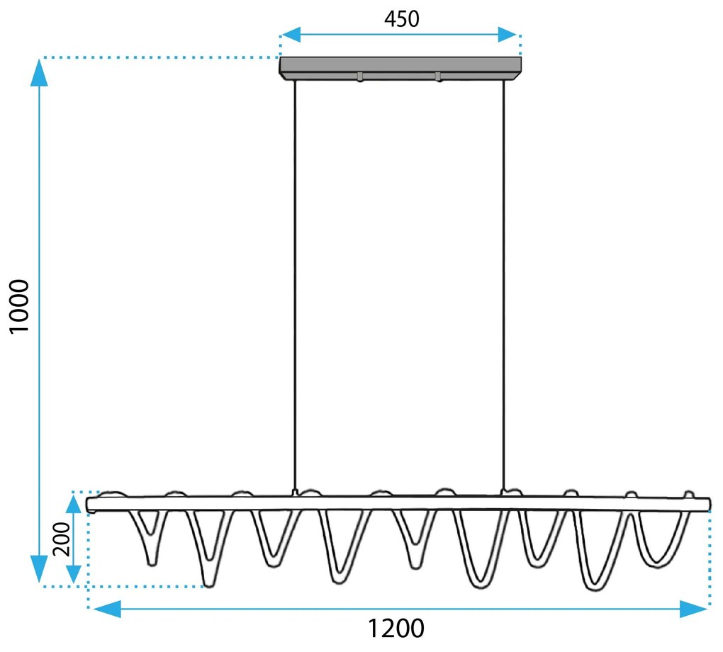 Toolight Toolight, LED stropné svietidlo 120cm 30W 4000K APP1288-CP, čierna-hnedá, OSW-00943