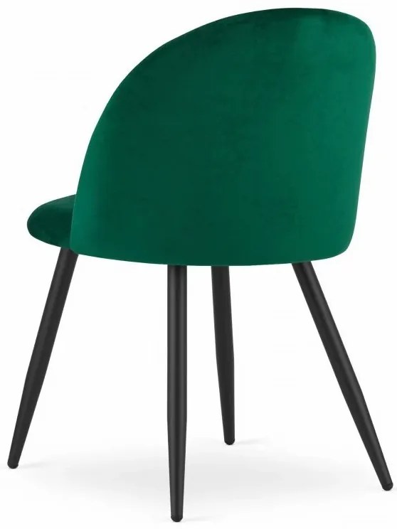 Stolička BELLO - zelený zamat / čierne nohy