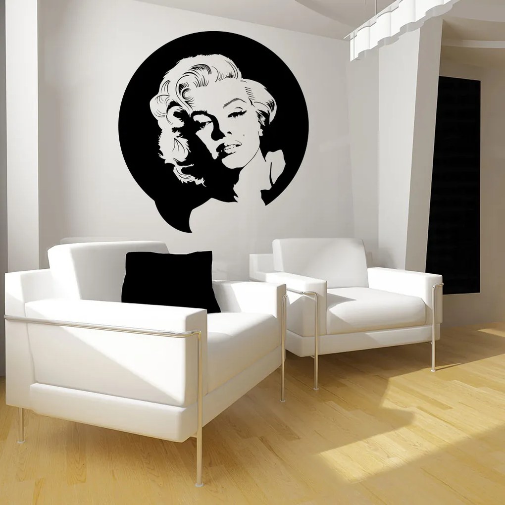 Veselá Stena Samolepka Portrét Marilyn Monroe Farba: fialová, Veľkosť: 80 x 85 cm