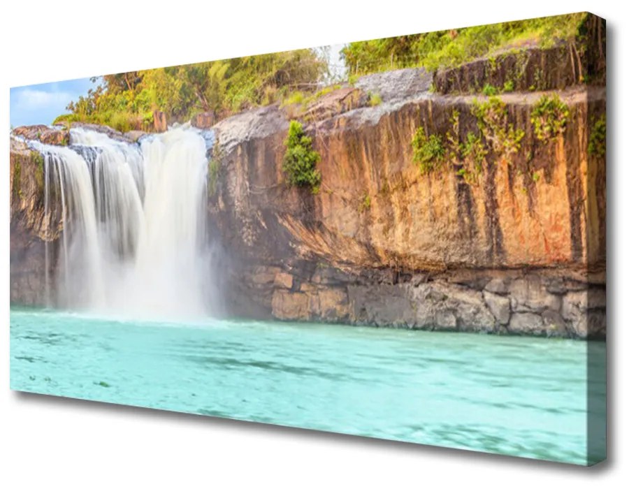Obraz Canvas Vodopád jazero príroda 120x60 cm