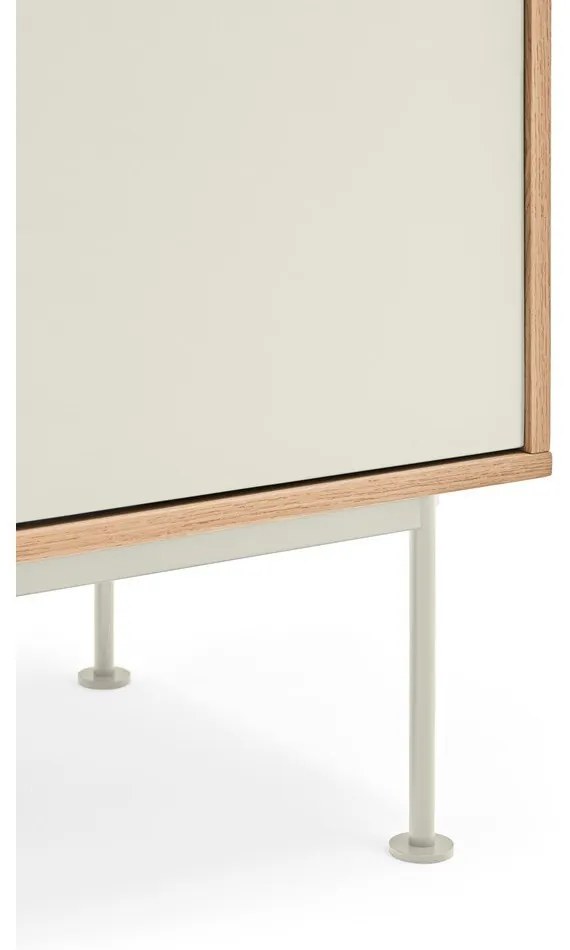 Krémovobiela komoda v dubovom dekore Teulat Yoko, šírka 180 cm