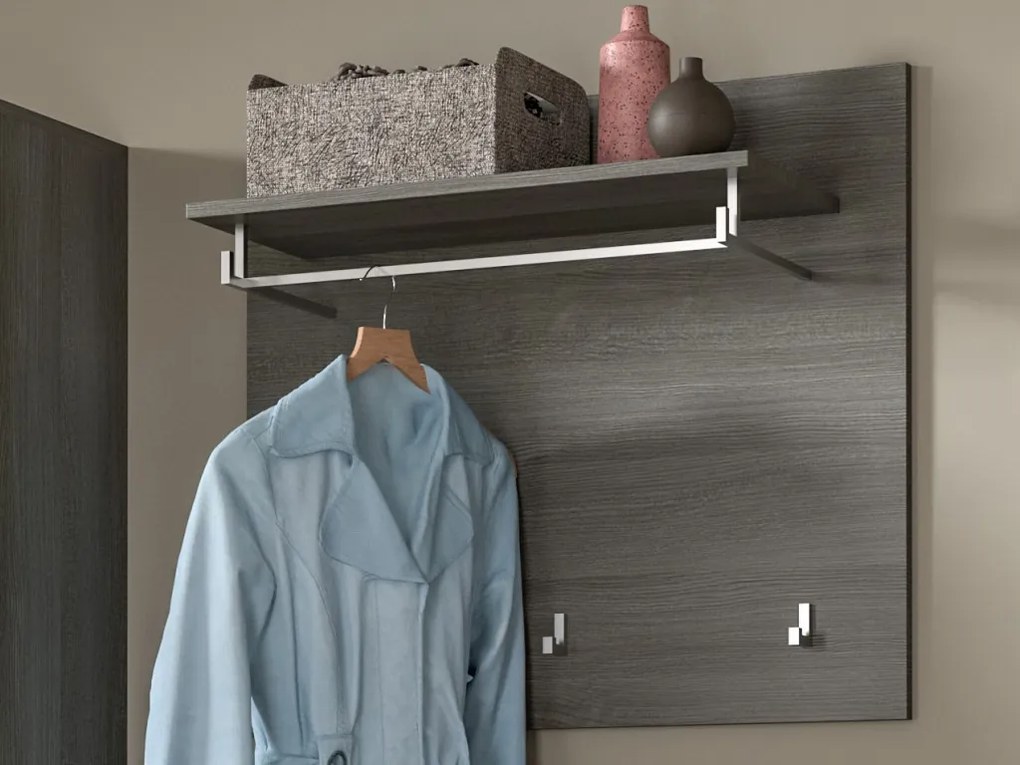 Šatníkový panel s policou Salsa, 80 cm, sivý dub