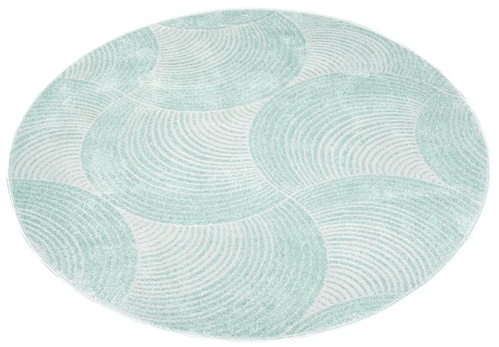 Dekorstudio Okrúhly jednofarebný koberec FANCY 647 -  mentolový Priemer koberca: 160cm