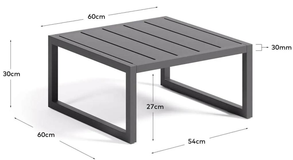 Záhradný stolík vamo 60 x 60 cm čierny MUZZA