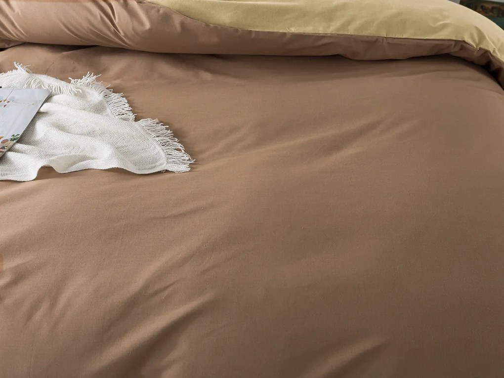 XPOSE® Bavlnené Renforcé obliečky EVITA DUO na dve lôžka - hnedé/béžové