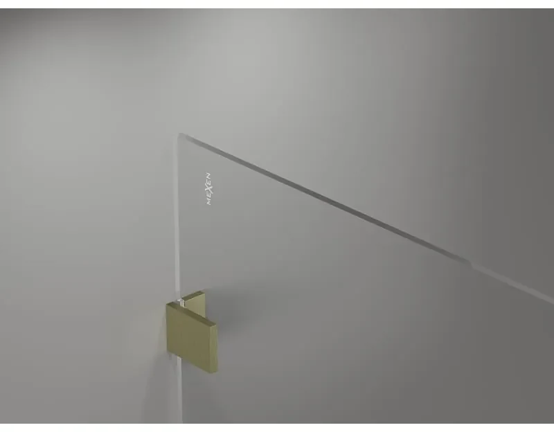 Mexen Lunar sprchová stena pravá 150 x 200 cm, 8mm číre sklo, zlatá matná, 830-150-000-55-00-P