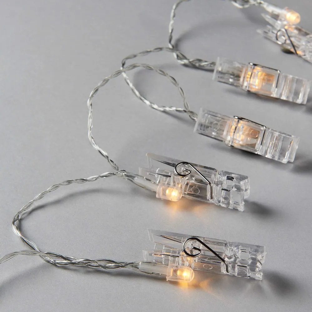 CLIP ART LED Svetelná reťaz s USB štipce 10 svetiel