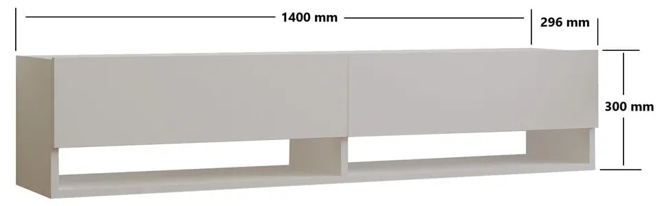 Biely TV stolík 141x31x30 cm Arges – Kalune Design