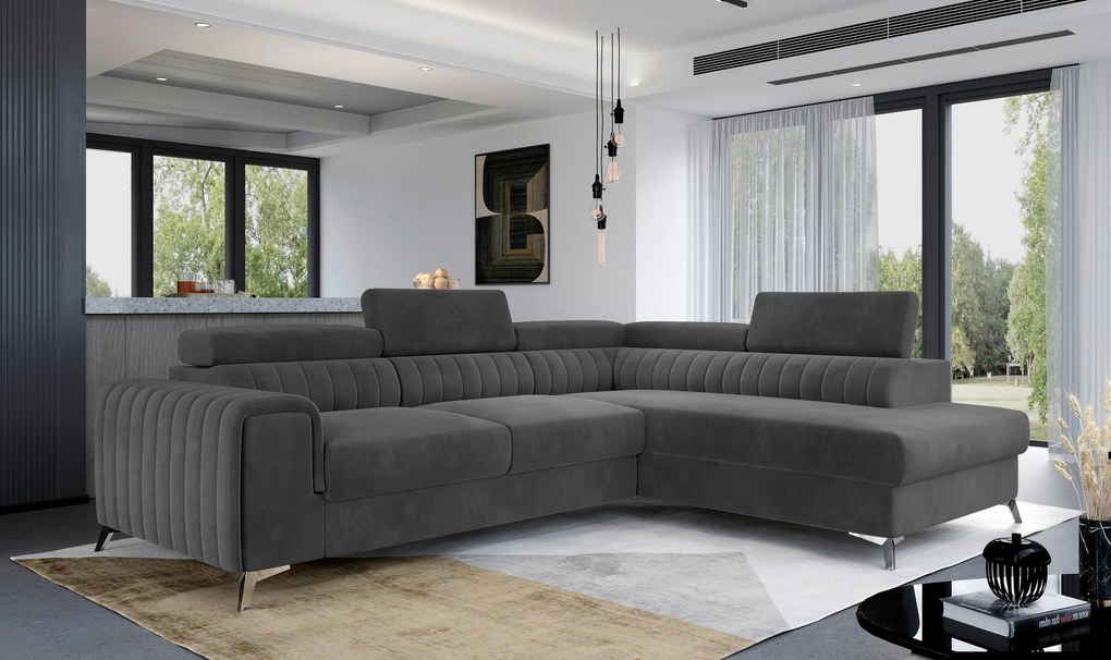 XXXLutz ROHOVÁ SEDAČKA, textil, antracitová MID.YOU - Sedačky - 00000L001712