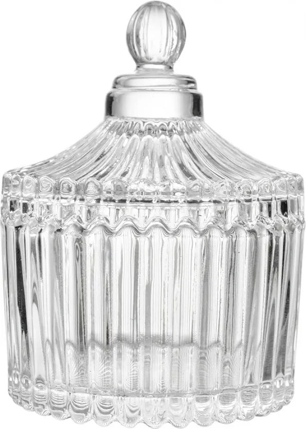Transparentná sklenená dóza s vekom - Ø 7*9 cm