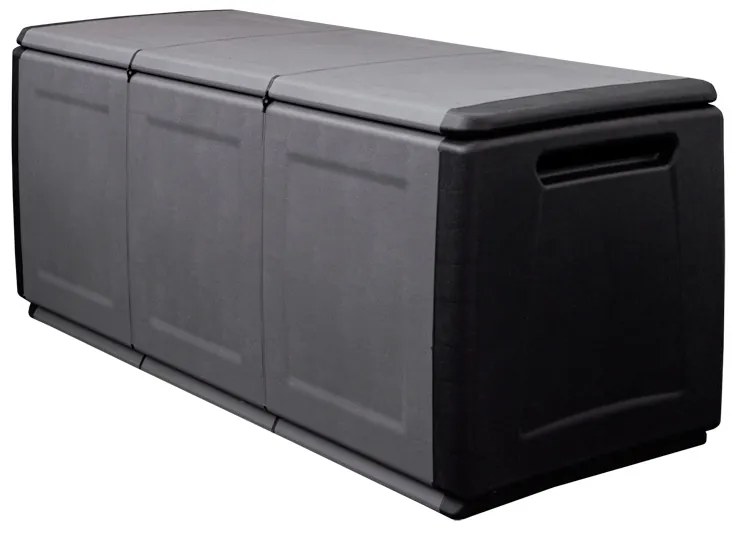 Plastový odkladací box s vekom na náradie, 1380x570x530 mm, sivý