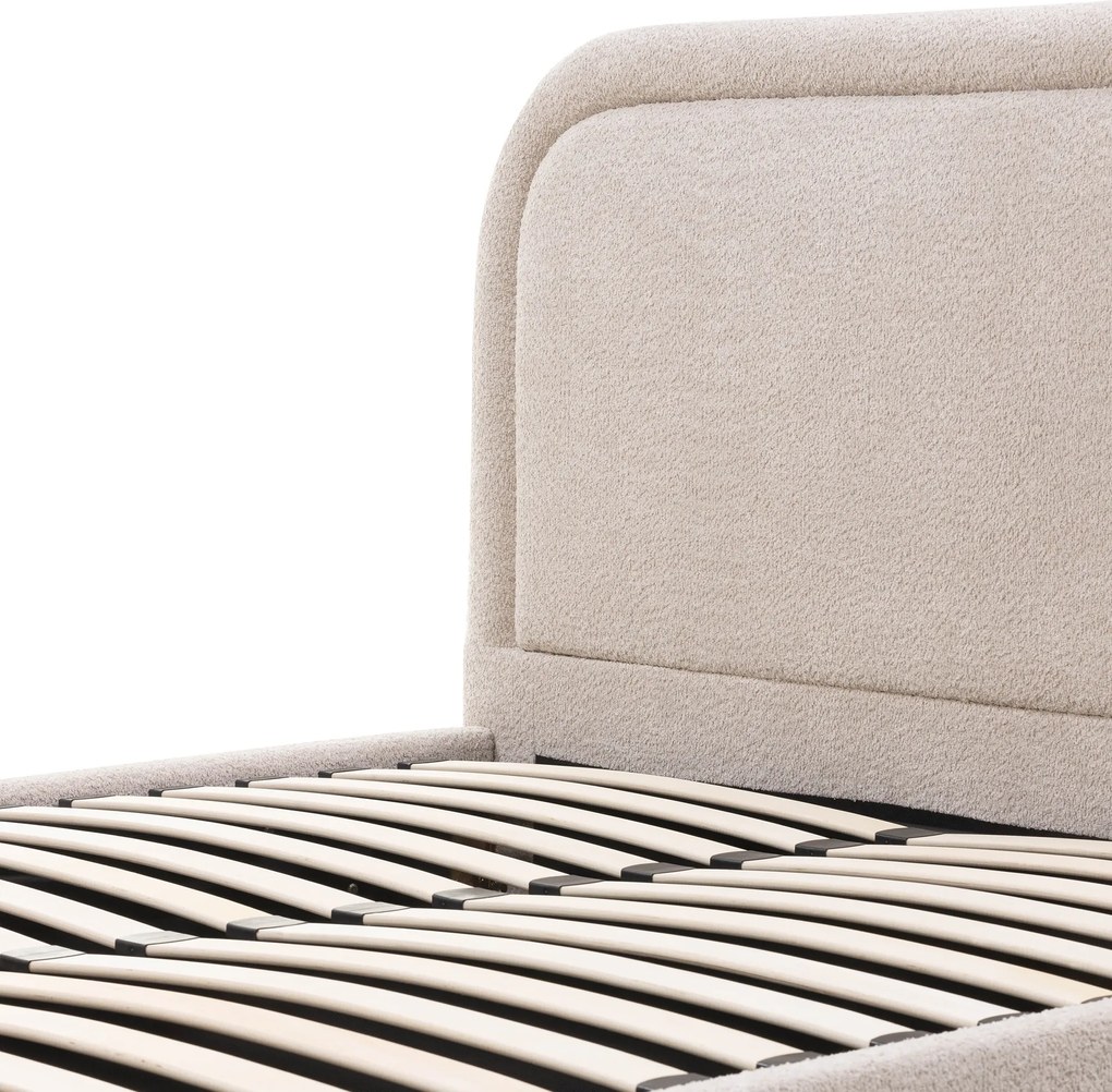 Dvojlôžková čalúnená posteľ Ovoid 140x200 s úložným priestorom béžová