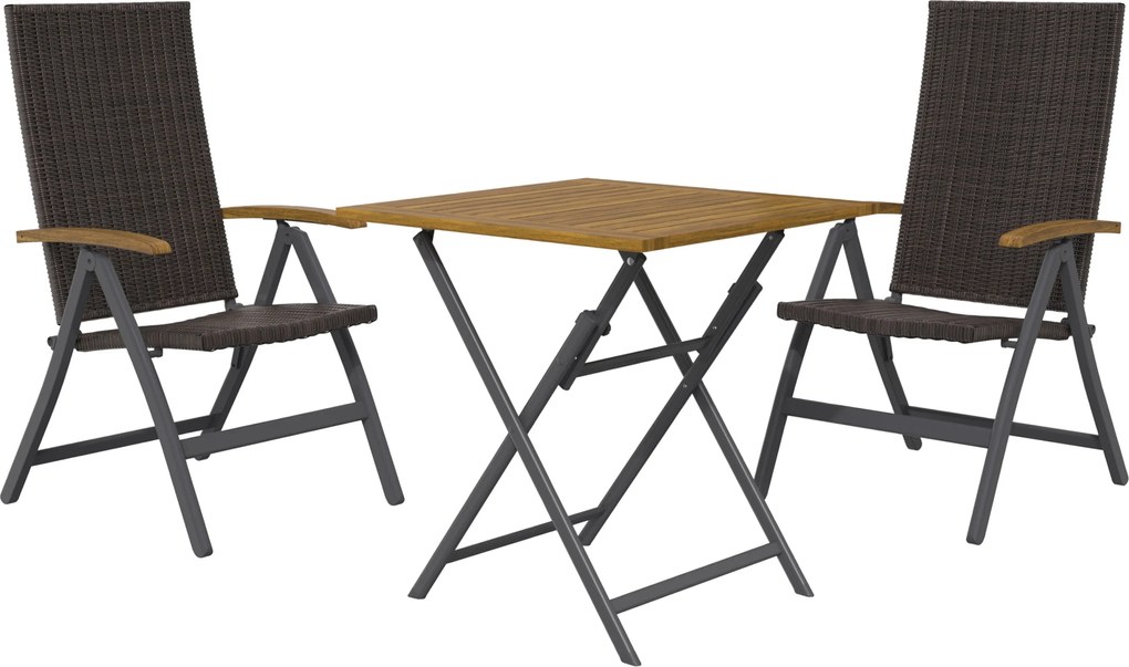 Livarno home Skladací záhradný stôl Valencia + Skladacie kreslo Valencia, 2 kusy  (800008284)