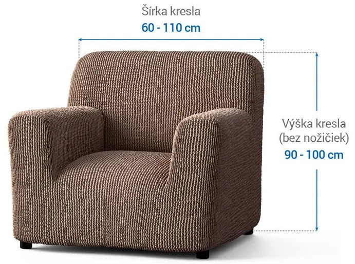 Bielastické poťahy COSTINA oriešková kreslo (š. 60 - 110 cm)
