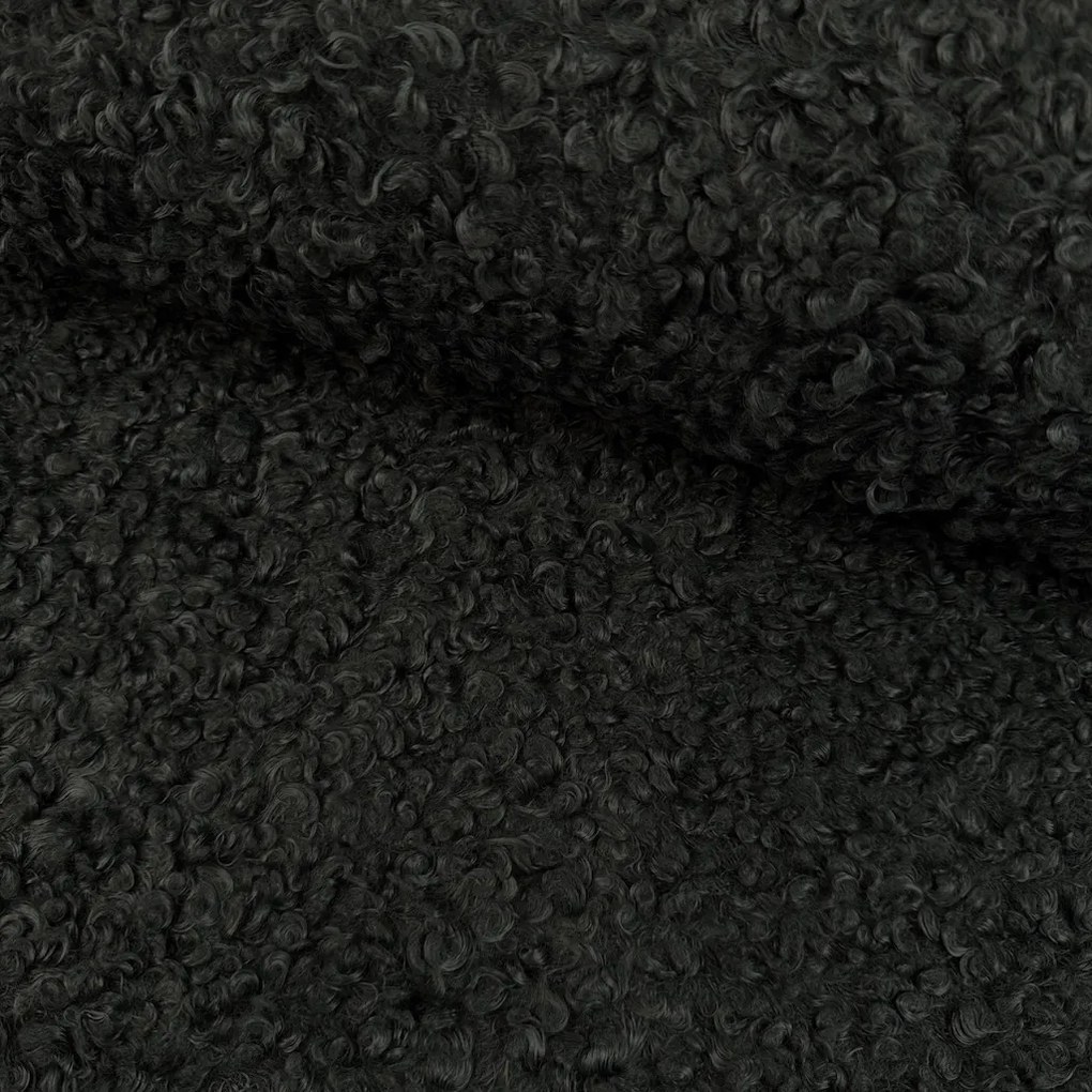 Metráž Kabátovina s vlnou Curly Boucle - Čierna