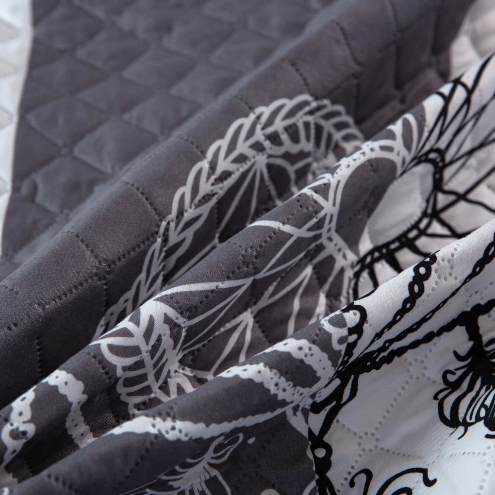 Prehoz na posteľ TIRSO sivo-biely Rozmer: 220 x 240 cm