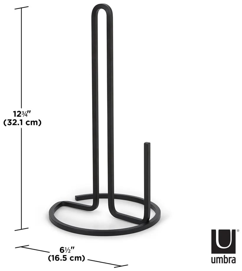 Čierny oceľový držiak na kuchynské utierky ø 17 cm Squire – Umbra
