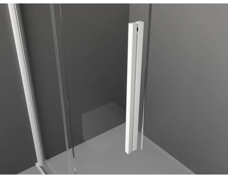 Mexen Velar L, posuvná sprchová zástena Walk-in 120 x 200 cm, 8mm číre sklo, biela matná, 871-120-003-03-20