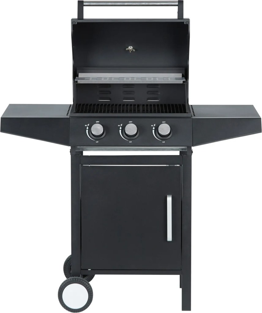 CH Záhradný plynový gril s 3 horákmi 8,1 kW - čierna