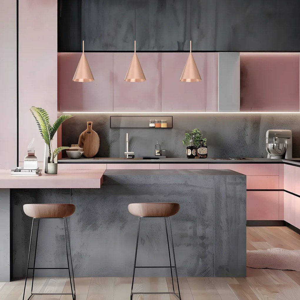 Závesné svietidlo Capital, 1x medené kovové tienidlo, (fi 17cm), b