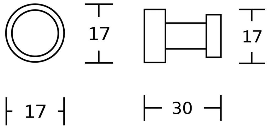 Aqualine SAMBA háčik, balenie 5 ks, chróm SB122