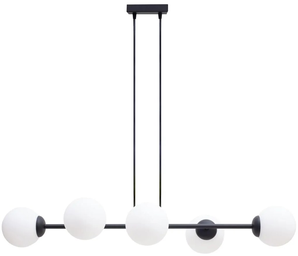 Luster na lanku FIRA 5xE27/60W/230V čierna