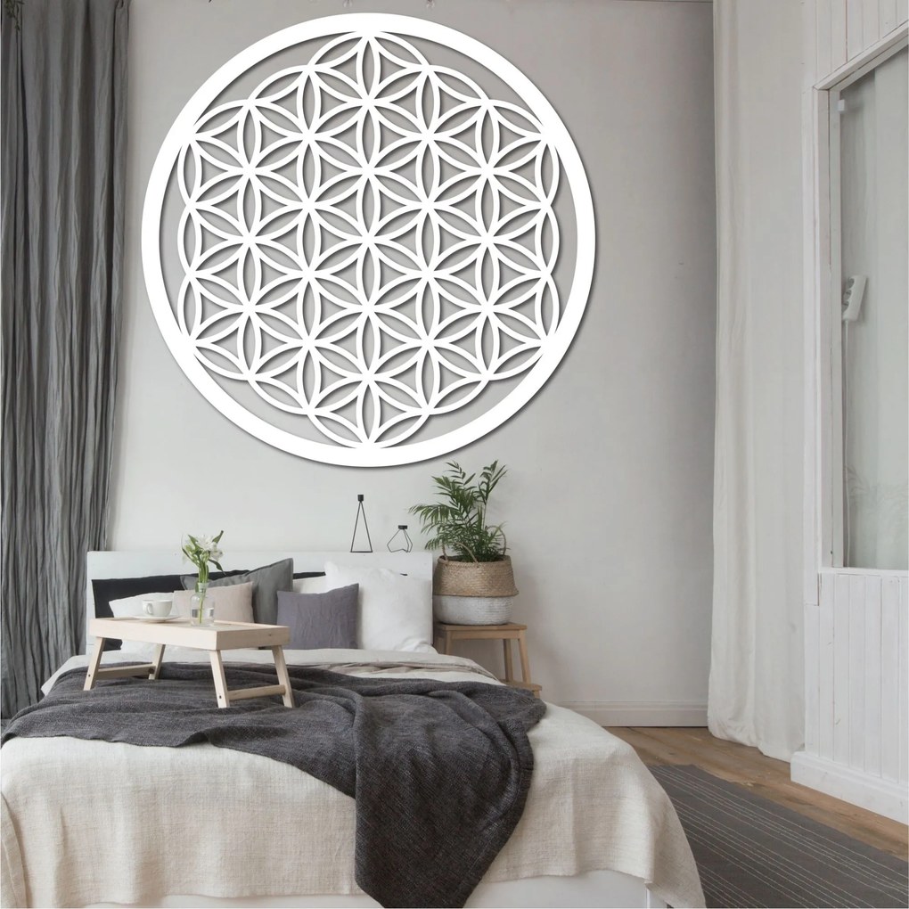 Drevená mandala na stenu Kvet života | EPRTON: HDF - Orech 40 cm 4317-78544 HDF0168