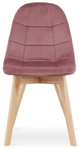 Set dvoch jedálenských stoličiek BORA zamatové ružové (2ks)