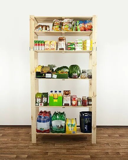 REGÁL DREVENÝ Maxi 6N 230x120x50 - BOROVICA