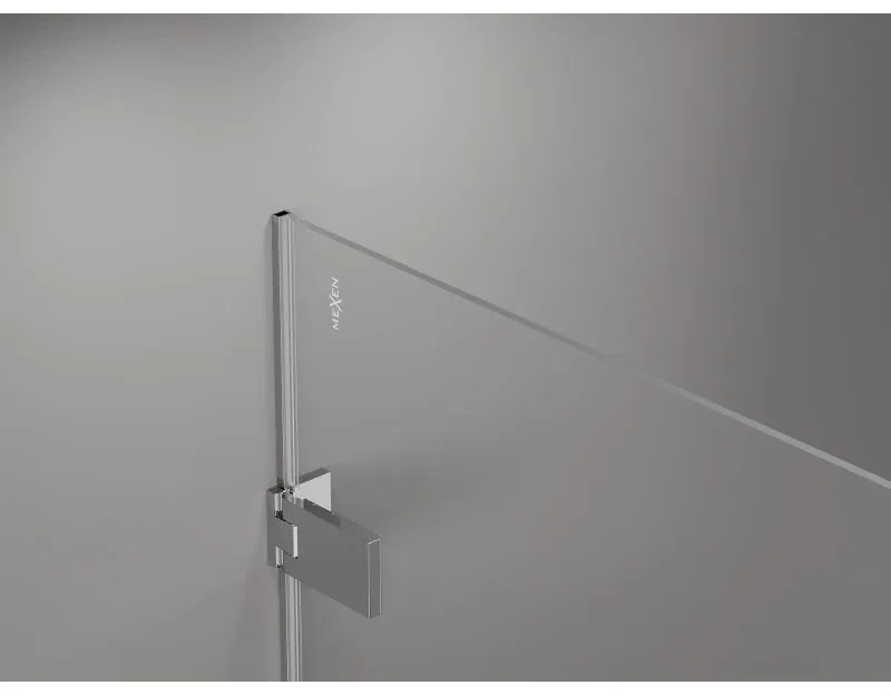 Mexen, Mexen Lunar-F pravé sklápacie sprchové dvere 90 cm, transparentné, chróm - 836-090-000-01-00-P