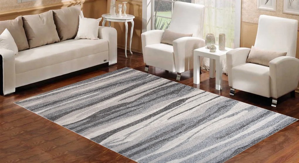 TA Koberec K186A STREDNE SIVÉ SARI B1X Rozmer: 240x330 cm