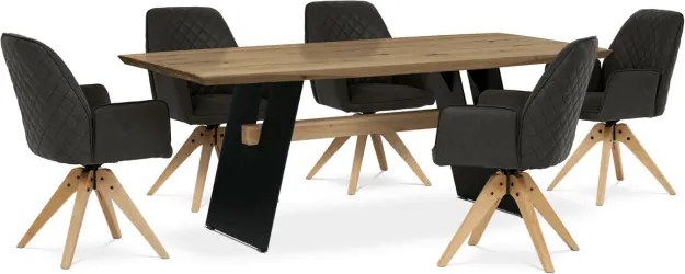 Jedálenský stôl 200x100 cm DS-M200 DUB dub / čierne nohy