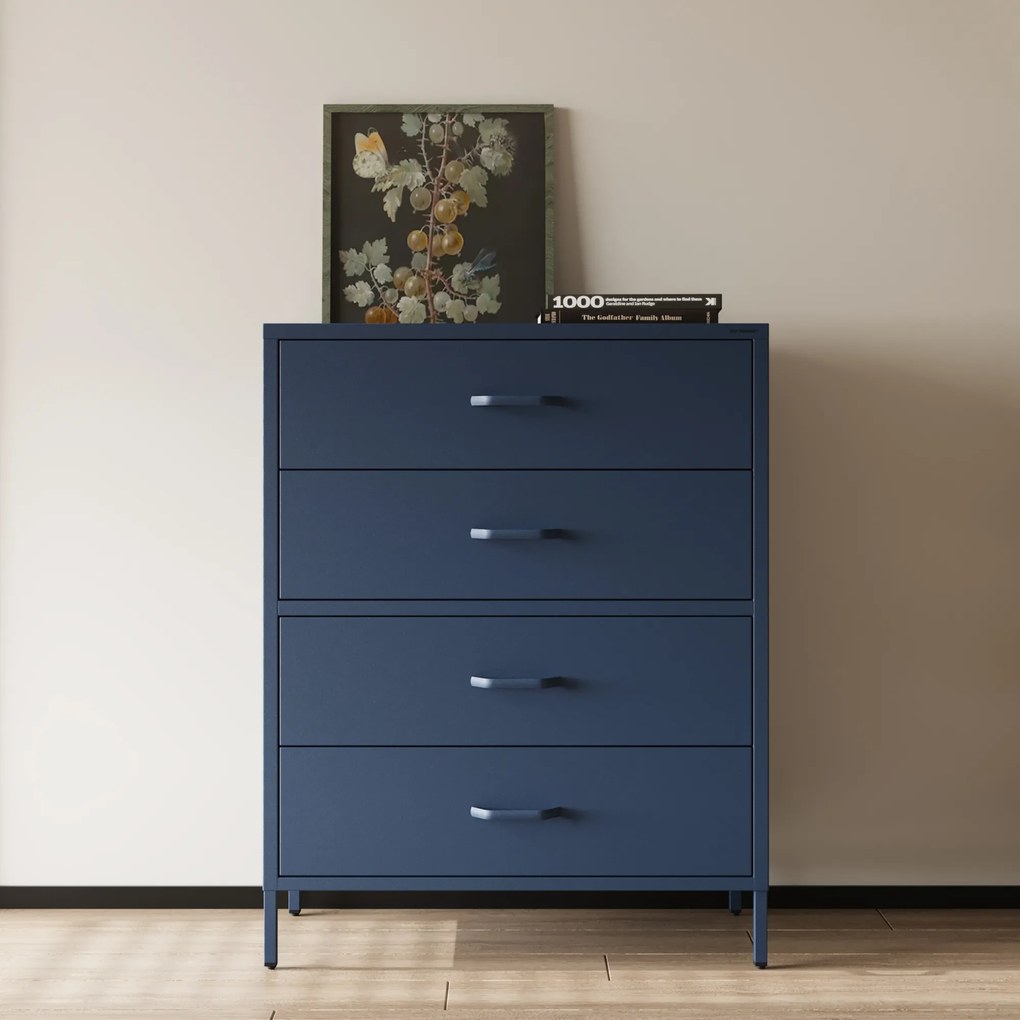 Komoda CARLA, 800 x 1015 x 400 mm, Modern: tmavomodrá farba