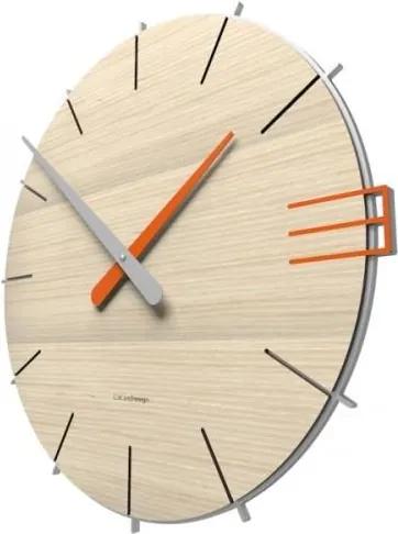 Designové hodiny 10-019n natur CalleaDesign Mike 42cm Dýha zebrano - 87