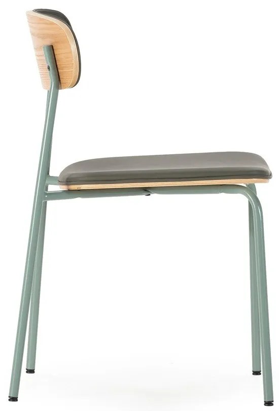 Tmavozelené čalúnené stohovateľné jedálenské stoličky v súprave 2 ks Saula – Marckeric