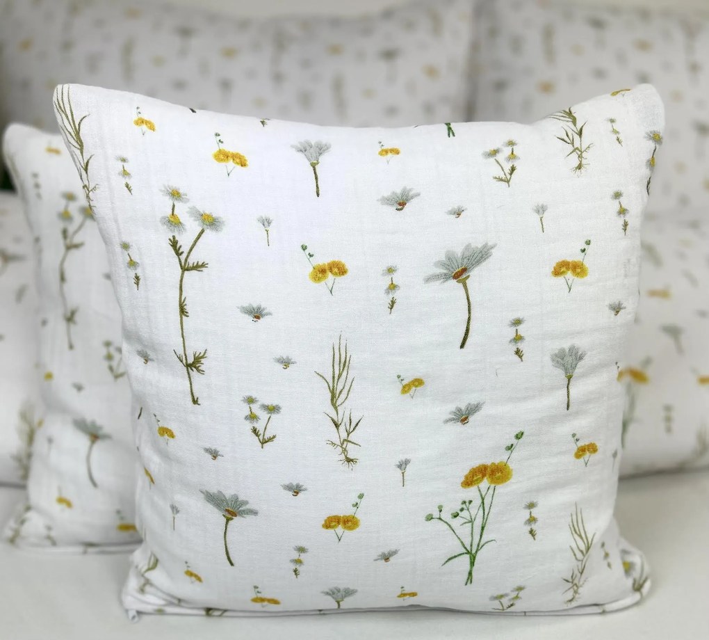 INTERMEDIC SK Obliečka na vankúš Mušelín - Margarétka 40x40 cm