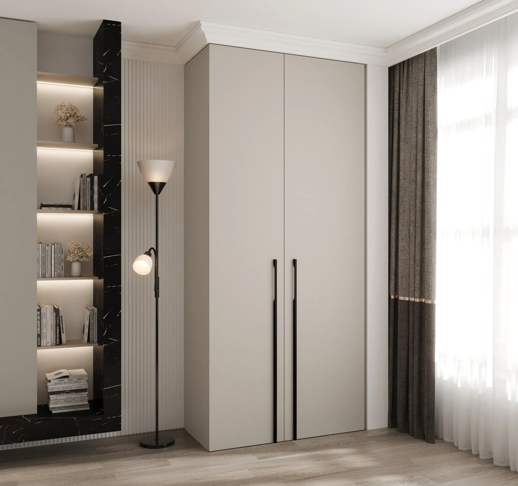 Šatníková skriňa 110 cm Carmela 40-3 (kašmír + čierna). Akcia -20%. Vlastná spoľahlivá doprava až k Vám domov. 1126595