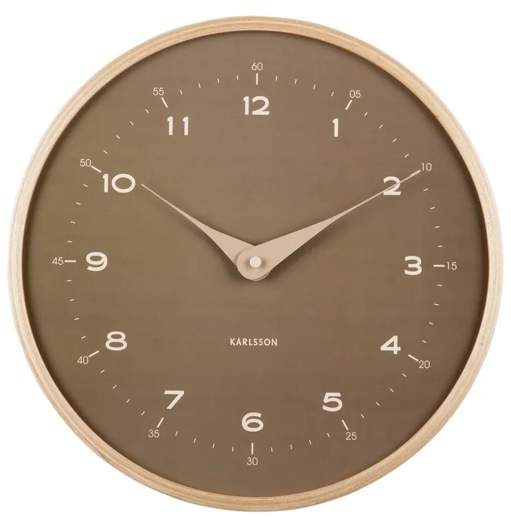 Karlsson 5995MG dizajnové nástenné hodiny hnedé,priemer 30 cm