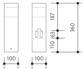 Vonkajšia lampa so zásuvkou GARD 1xE14/60W/230V SCHUKO IP44