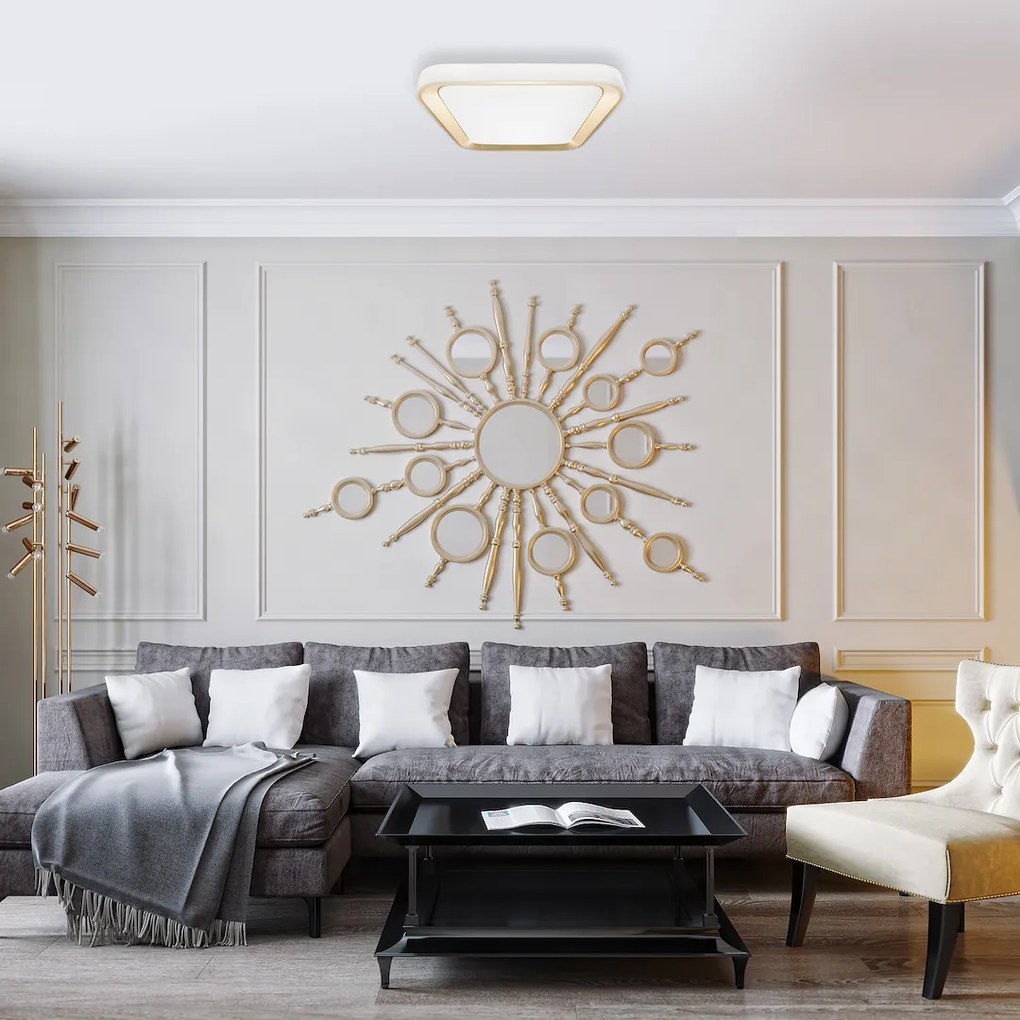 Stropné LED svietidlo Quadro, 1x LED 38w, 3000-6000k, g, s ovládačom