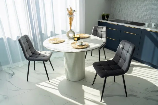 Jedálenská stolička DENVER zamatová, čierna / grafitová