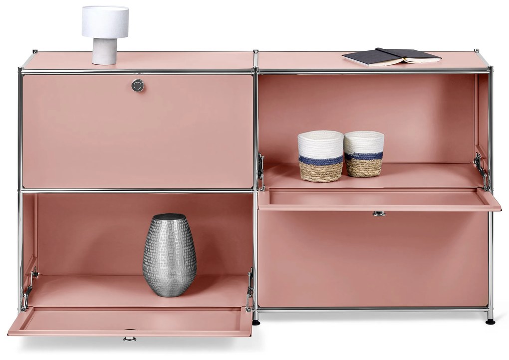 Kovová odkladacia skrinka »CN3« so 4 výklopnými priečinkami, staroružová